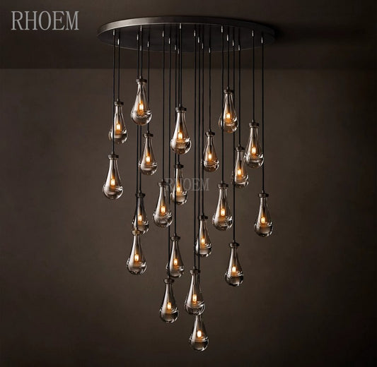 47″ Chandelier with Surrounding Raindrops and Ceiling Fixture