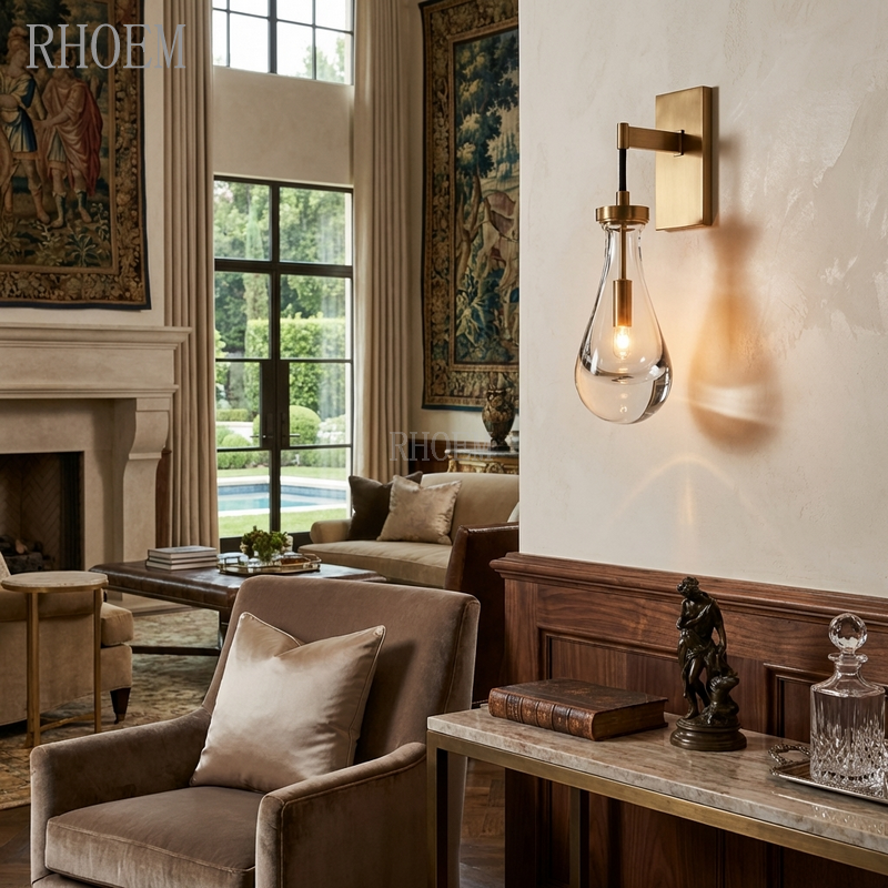 Modern Lighting Teardrop-Shaped Glass Wall Lamp