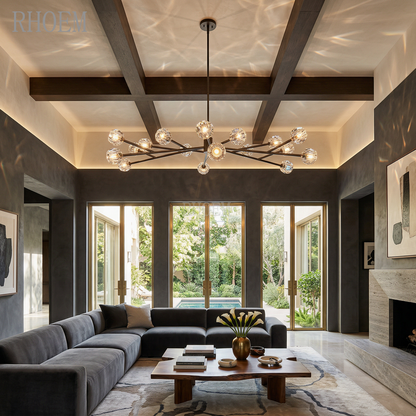 Modern Boule De Cristal Clear Glass Spheres Chandelier