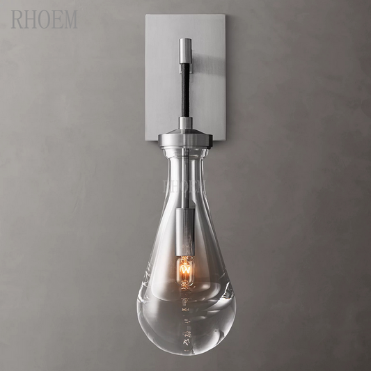 Modern Lighting Teardrop-Shaped Glass Wall Lamp
