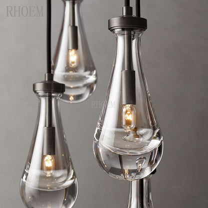 Modern 47" Raindrop Crystal Chandelier | Luxury Round Lighting