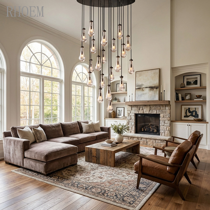 18″ Raindrop Cascade Chandelier | Luxury Ceiling Pendant
