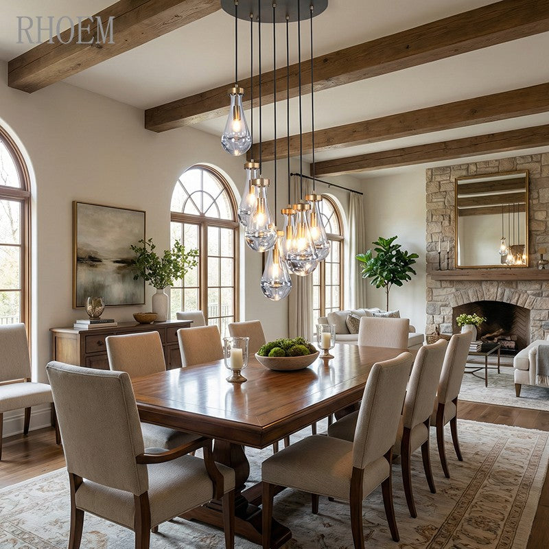 18″ Raindrop Cascade Chandelier | Luxury Ceiling Pendant