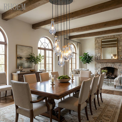 18″ Raindrop Cascade Chandelier | Luxury Ceiling Pendant