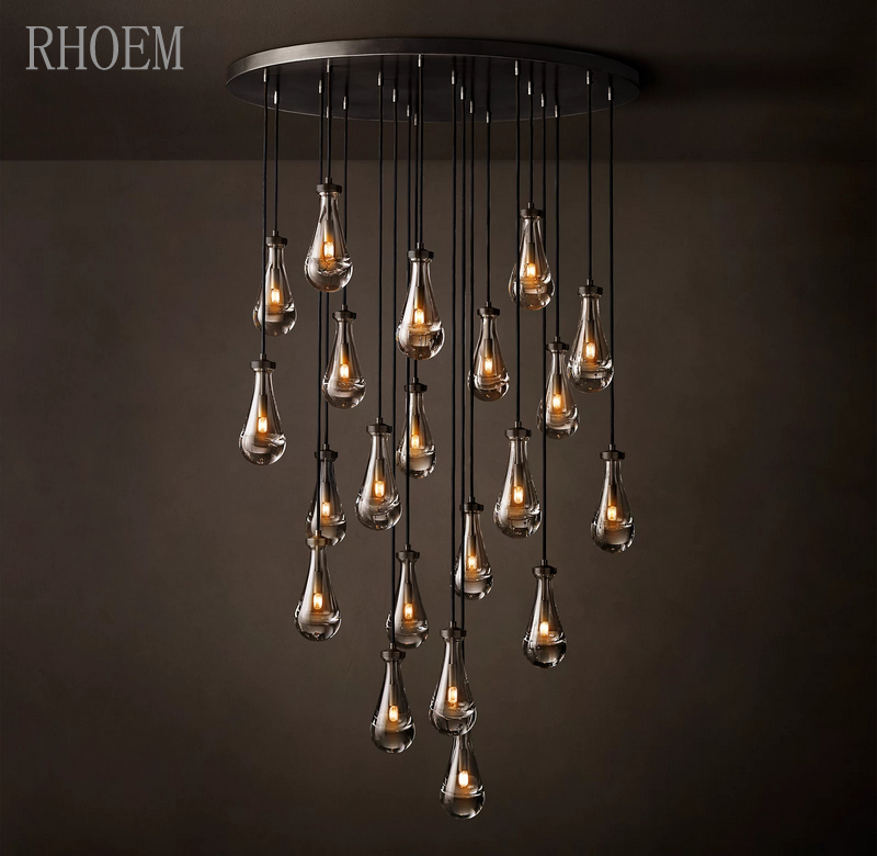 18″ Raindrop Cascade Chandelier | Luxury Ceiling Pendant