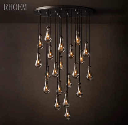 18″ Raindrop Cascade Chandelier | Luxury Ceiling Pendant