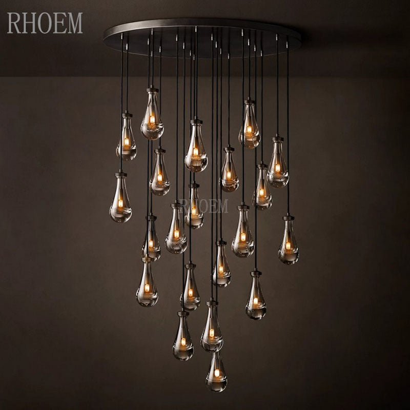 Modern 47" Raindrop Crystal Chandelier | Luxury Round Lighting