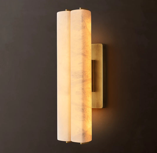Audubon Alabaster Double Sconce 19 inch