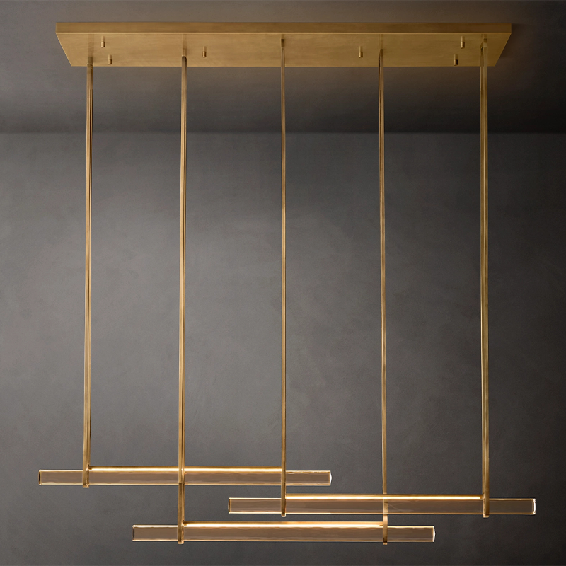 Audubon Crystal Triple Bar Linear Chandelier 60 inch