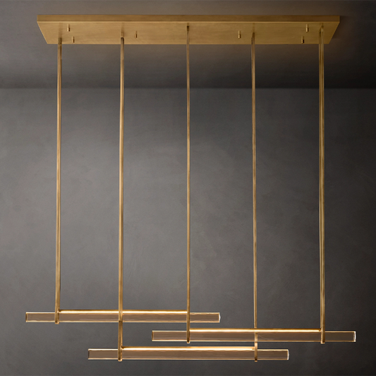 Audubon Crystal Triple Bar Linear Chandelier 60 inch