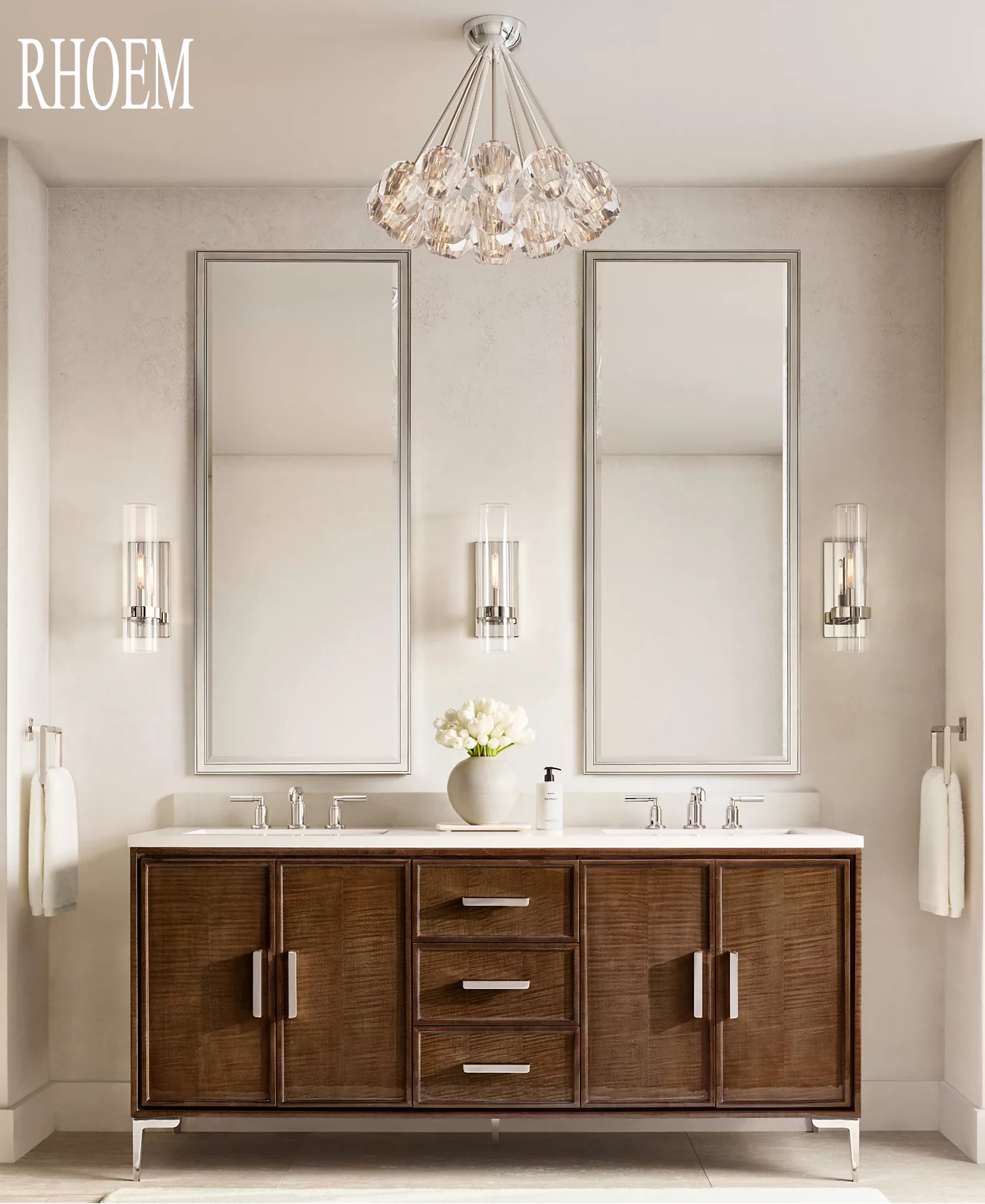 Crystal Ball Clear Glass Flushmount 24 inch