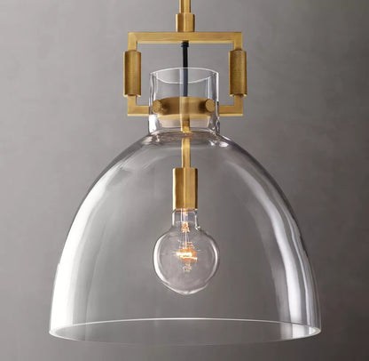 Machinist Glass Cloche Pendant 18 inch