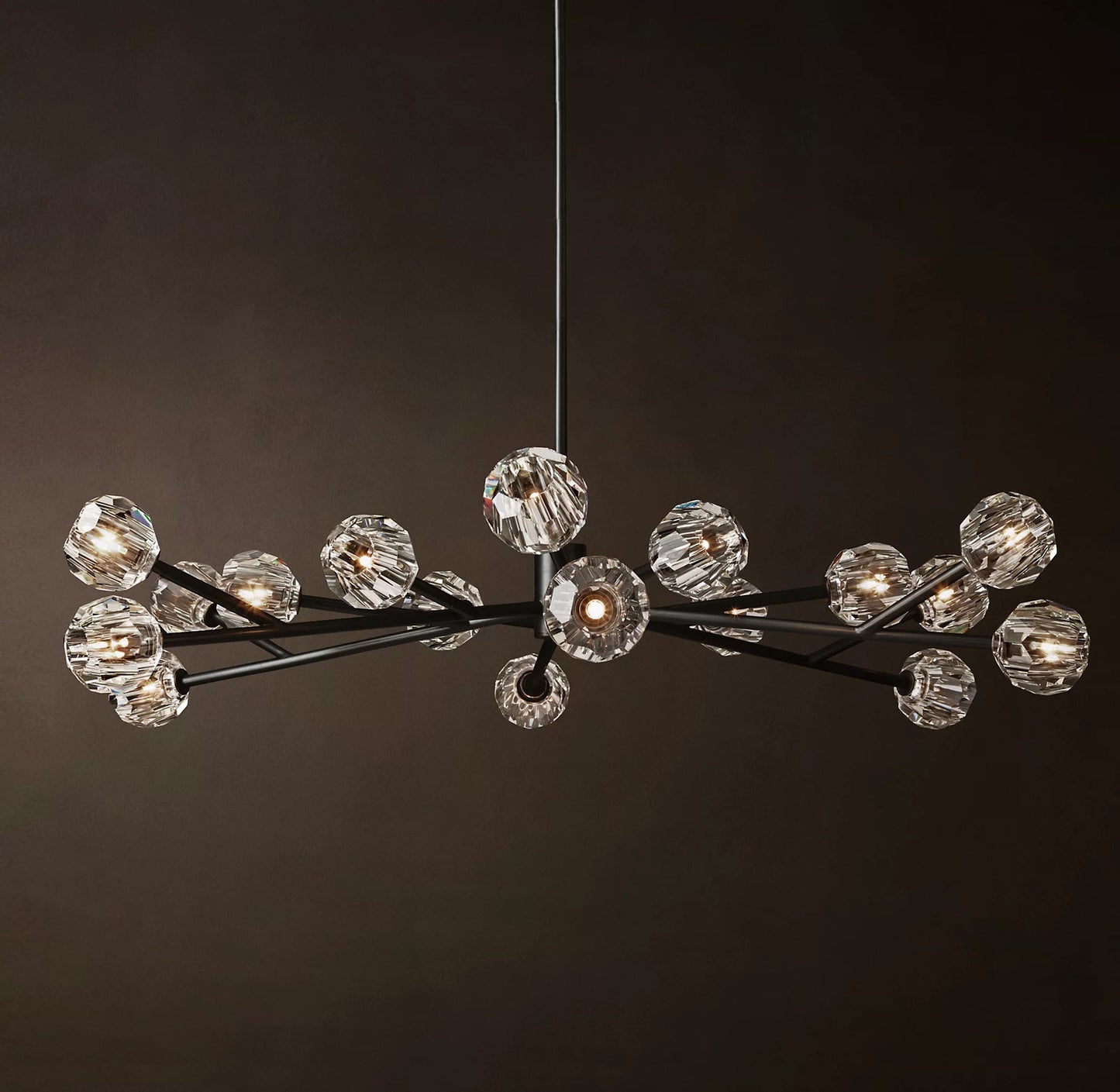 Crystal Ball Clear Glass Round Chandelier 60 inch