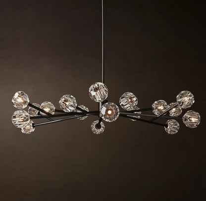 Crystal Ball Clear Glass Round Chandelier 60 inch