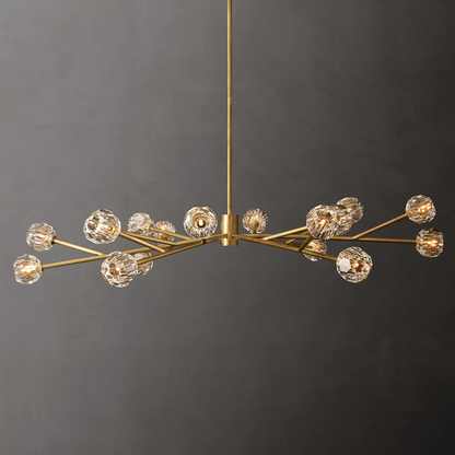 Crystal Ball Clear Glass Round Chandelier 60 inch