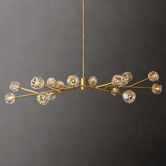 Crystal Ball Clear Glass Round Chandelier 72 inch