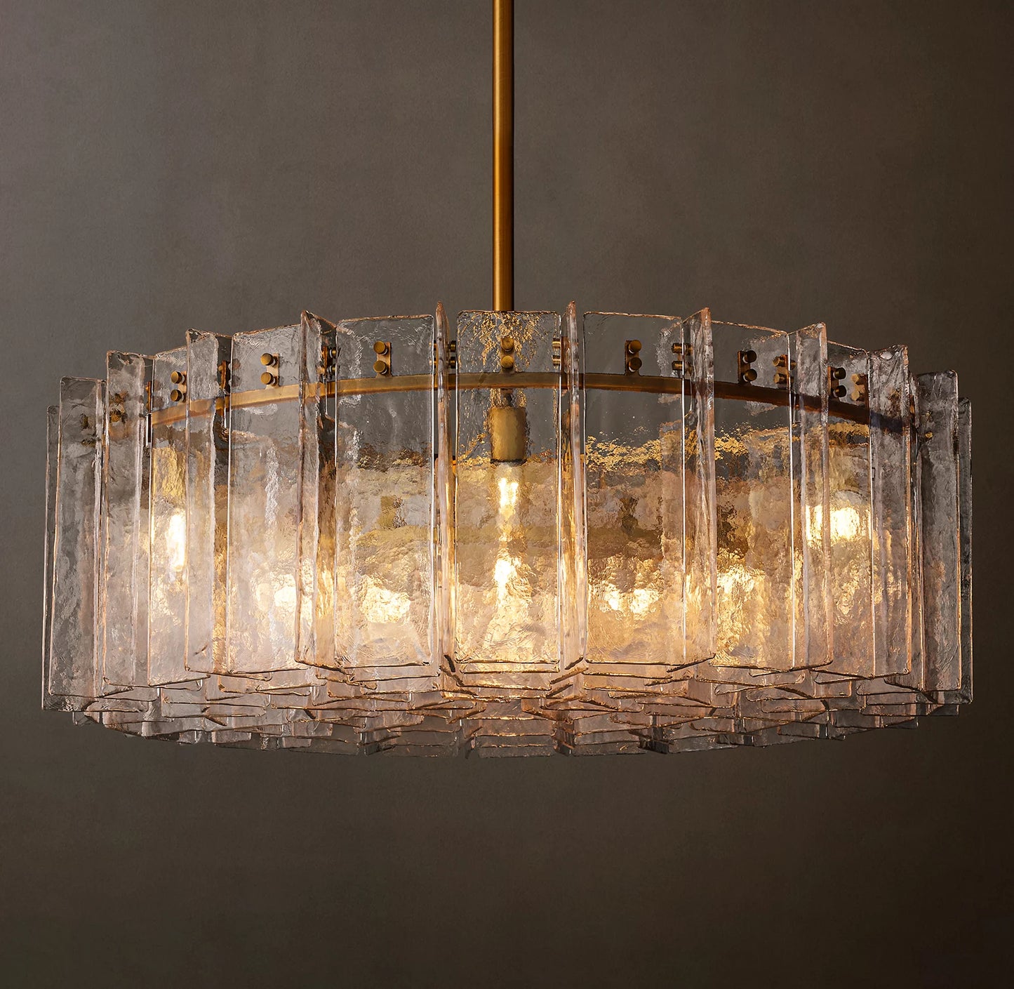 Lattice Clear Glass Round Chandelier