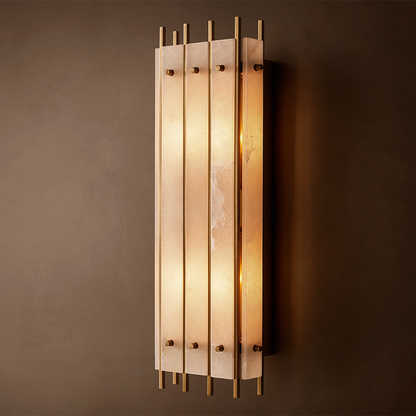 San Marco Alabaster Grand Rectangular Sconce 9 inch