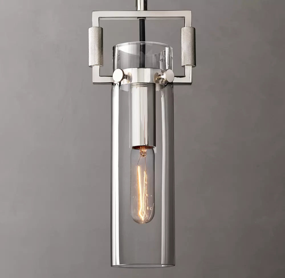 Machinist Glass Cylinder Pendant 12 inch