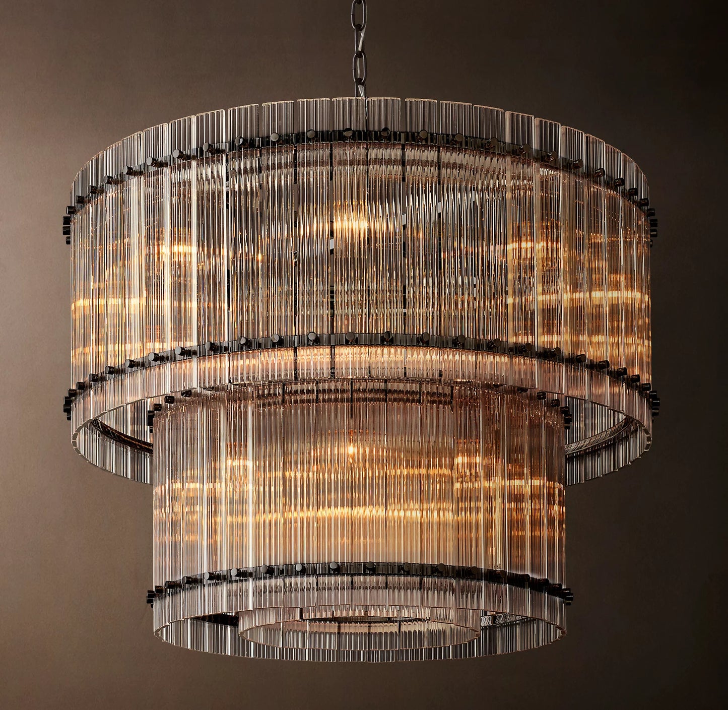 San Marco Glass Two-Tier Round Chandelier 48 inch