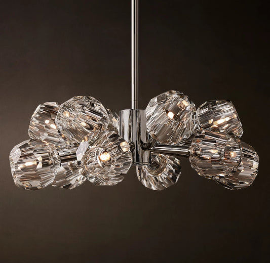 Crystal Ball Clear Glass Round Chandelier 72 inch