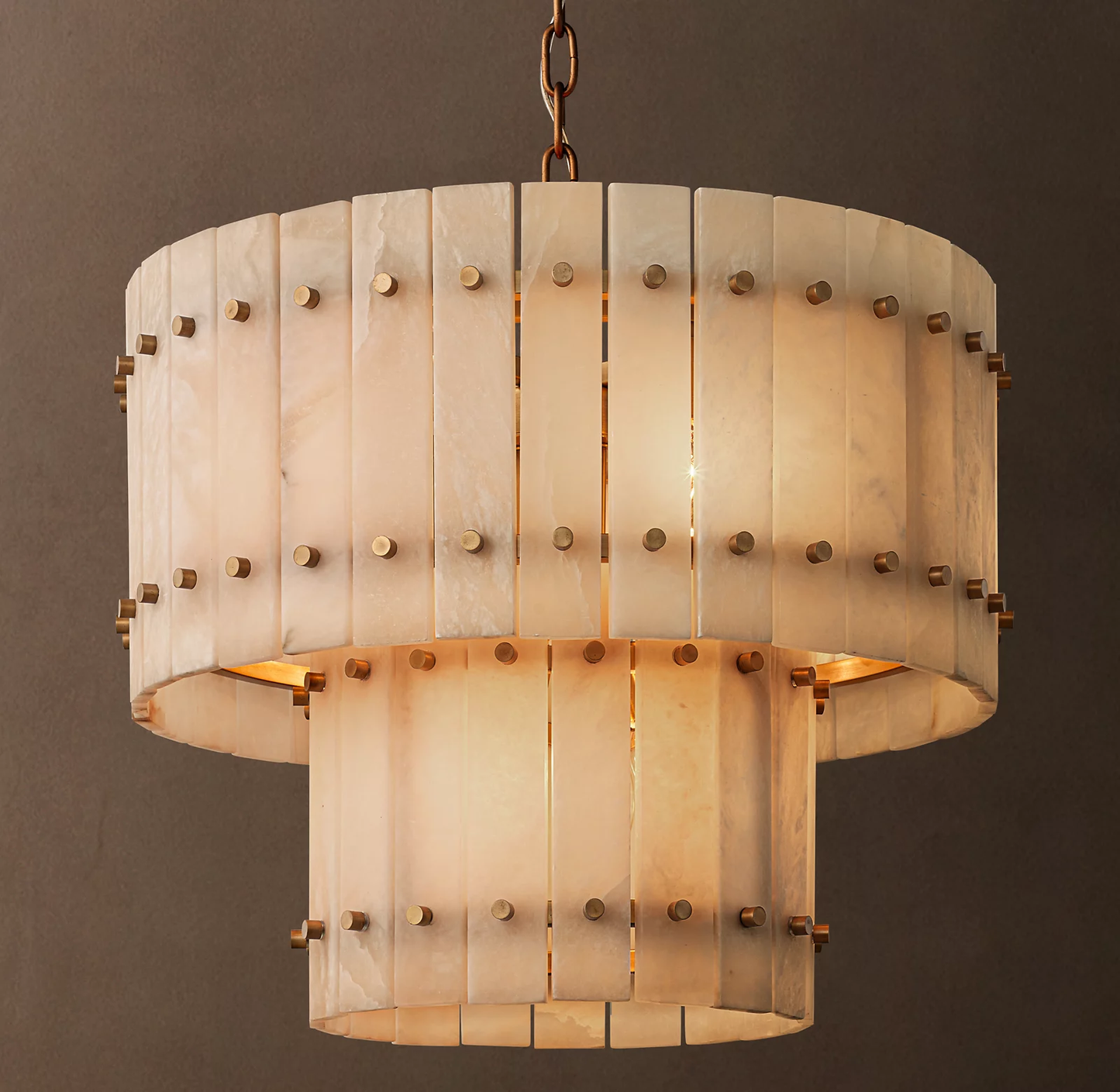 San Marco Alabaster Two-Tier Round Chandelier 60 inch