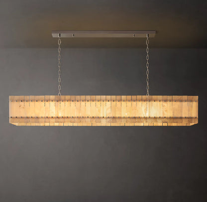San Marco Alabaster Linear Chandelier 72 inch