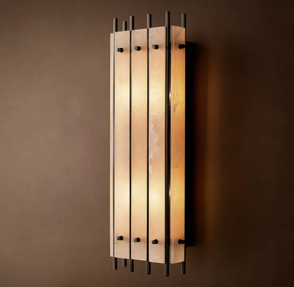 San Marco Alabaster Grand Rectangular Sconce 9 inch