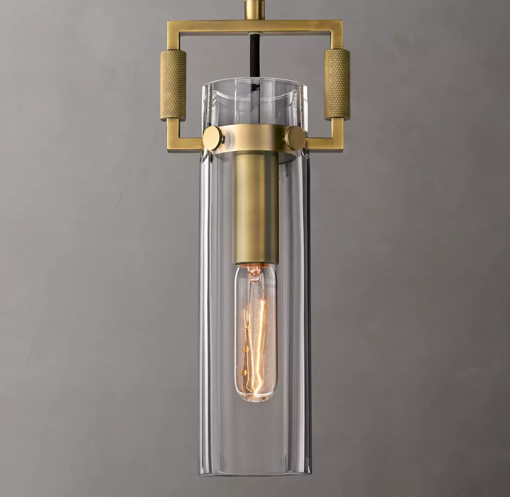 Machinist Glass Cylinder Pendant 12 inch