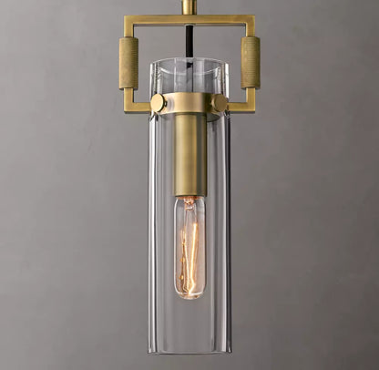 Machinist Glass Cylinder Pendant 12 inch