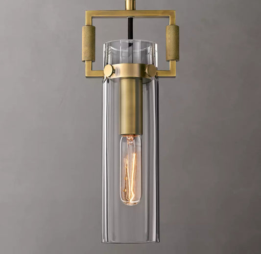 Machinist Glass Cylinder Pendant 12 inch