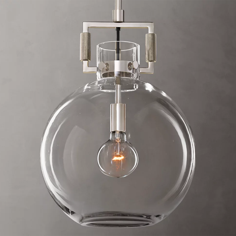 Machinist Glass Globe Pendant 10 inch