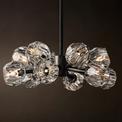 Crystal Ball Clear Glass Round Chandelier 60 inch