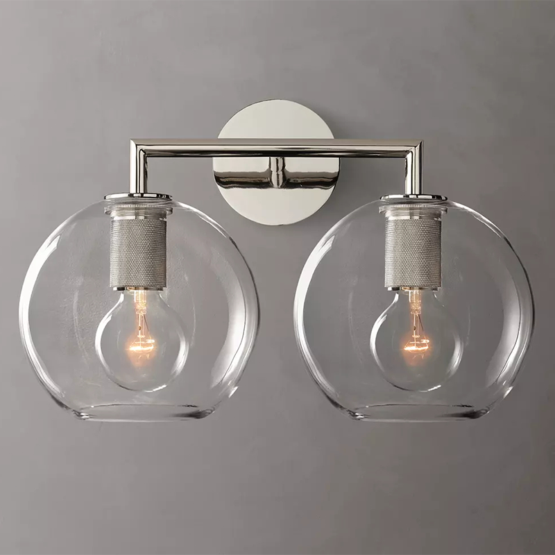 Utilitaire Globe Shade Double Sconce