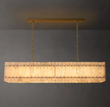 San Marco Alabaster Linear Chandelier 72 inch