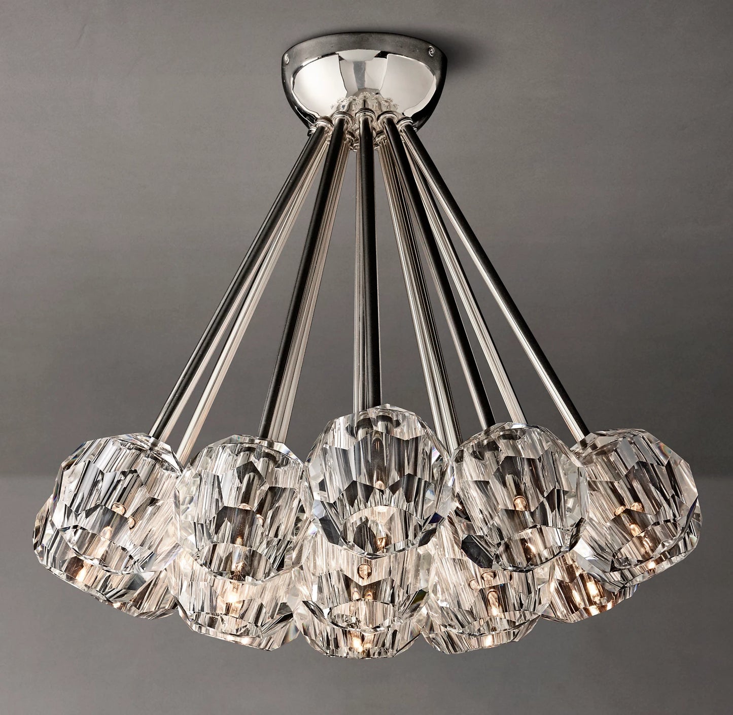 Crystal Ball Clear Glass Flushmount 24 inch