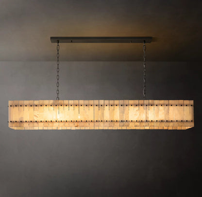 San Marco Alabaster Linear Chandelier 72 inch