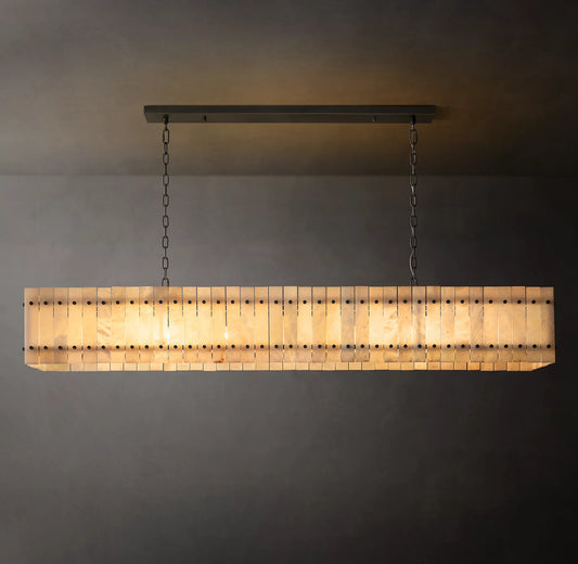 San Marco Alabaster Linear Chandelier 72 inch