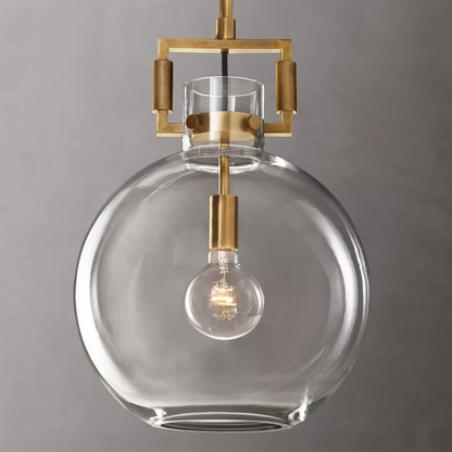 Machinist Glass Globe Pendant 10 inch