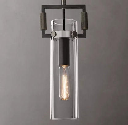 Machinist Glass Cylinder Pendant 12 inch