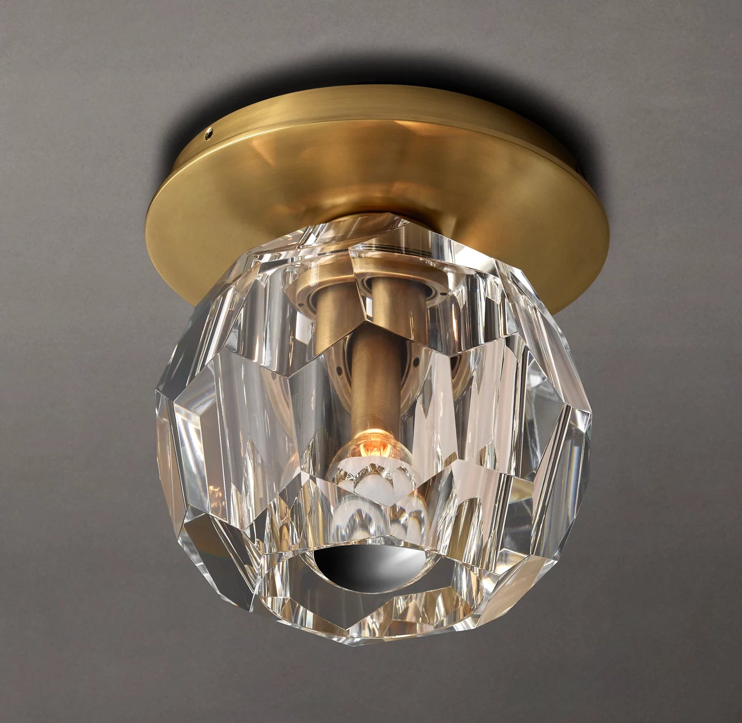 Small Crystal Ball  Flushmount