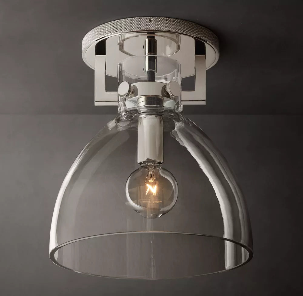 Machinist Glass Cloche Flushmount