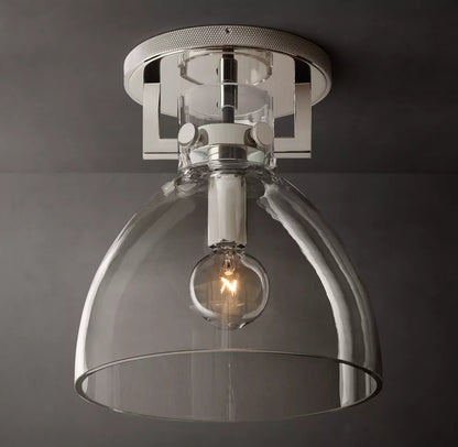 Machinist Glass Cloche Flushmount
