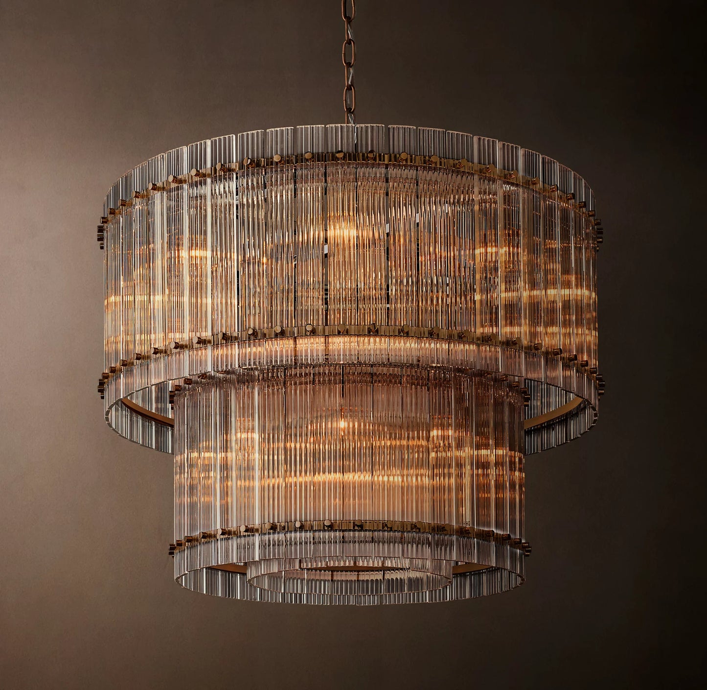 San Marco Glass Two-Tier Round Chandelier 48 inch
