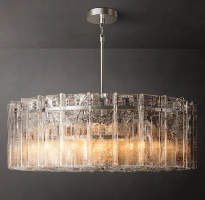 Lattice Clear Glass Round Chandelier