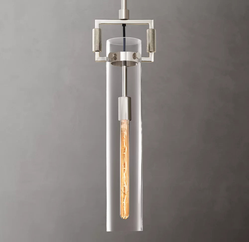 Machinist Glass Cylinder Pendant 12 inch