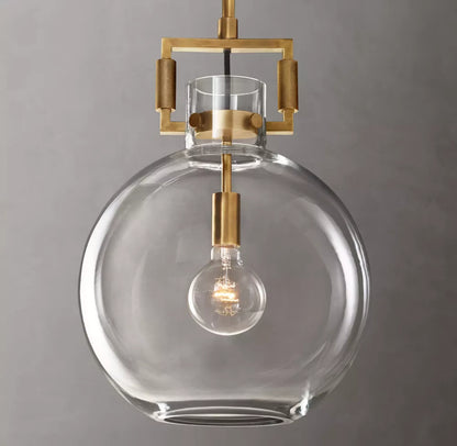 Machinist Glass Globe Pendant 10 inch