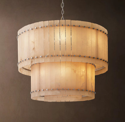 San Marco Alabaster Two-Tier Round Chandelier 60 inch