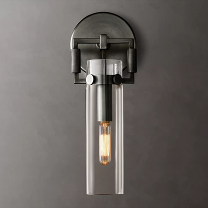 Machinist Glass Cylinder Sconce