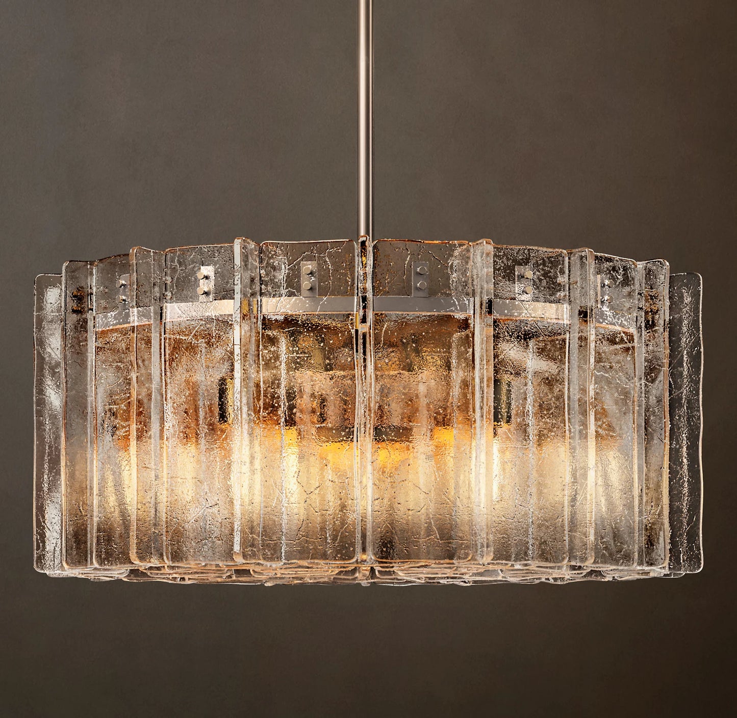 Lattice Clear Glass Round Chandelier